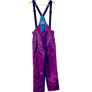 Vintage Nevica Ski Snow Overall Pants Purple Metallic USA 32 Large